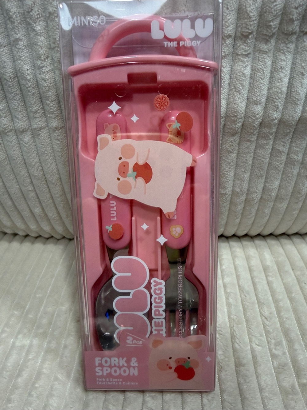 Lulu The Piggy Collection Fork & Spoon Set by Miniso.